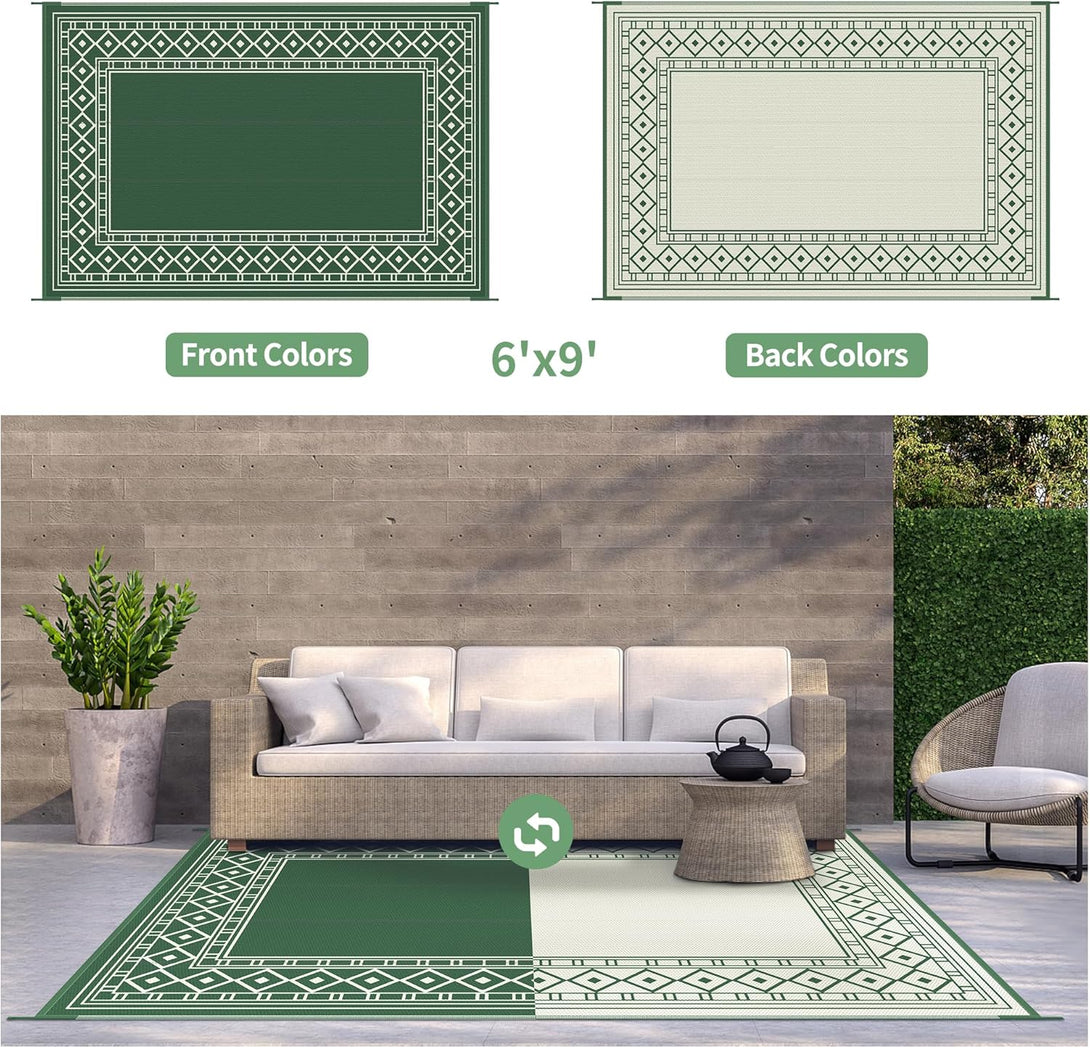 GENIMO Bohemian Style Waterproof Outdoor Rug - 