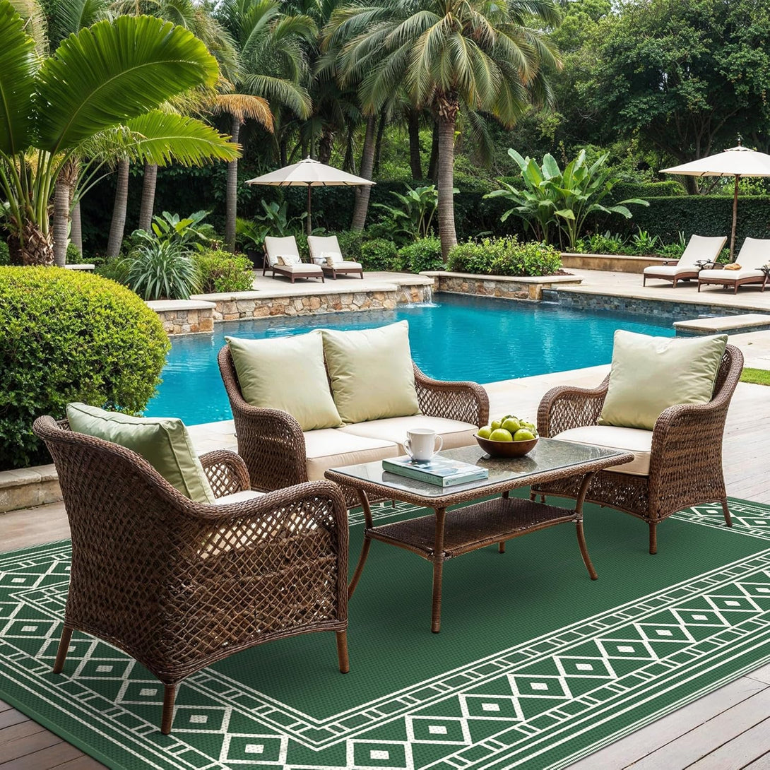 GENIMO Bohemian Style Waterproof Outdoor Rug - 