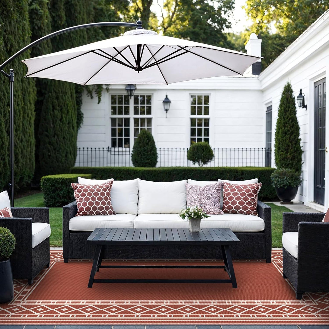 GENIMO Bohemian Style Waterproof Outdoor Rug - 