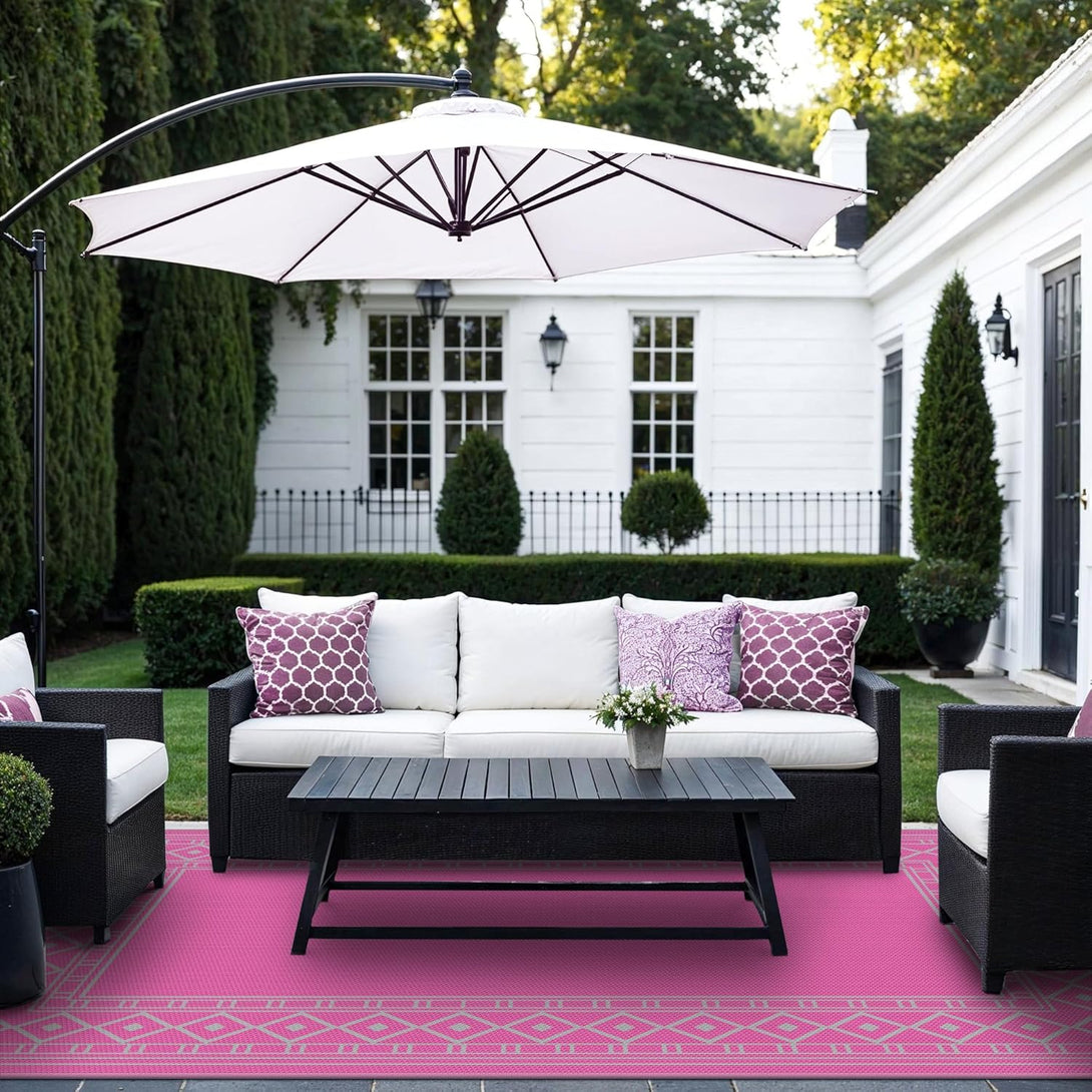 GENIMO Bohemian Style Waterproof Outdoor Rug - 