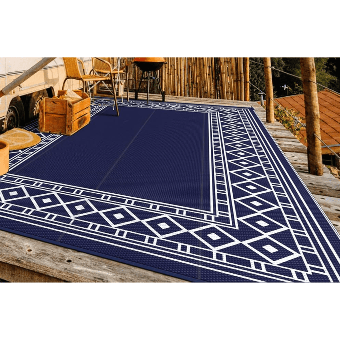 GENIMO Bohemian Style Waterproof Outdoor Rug Blue - 