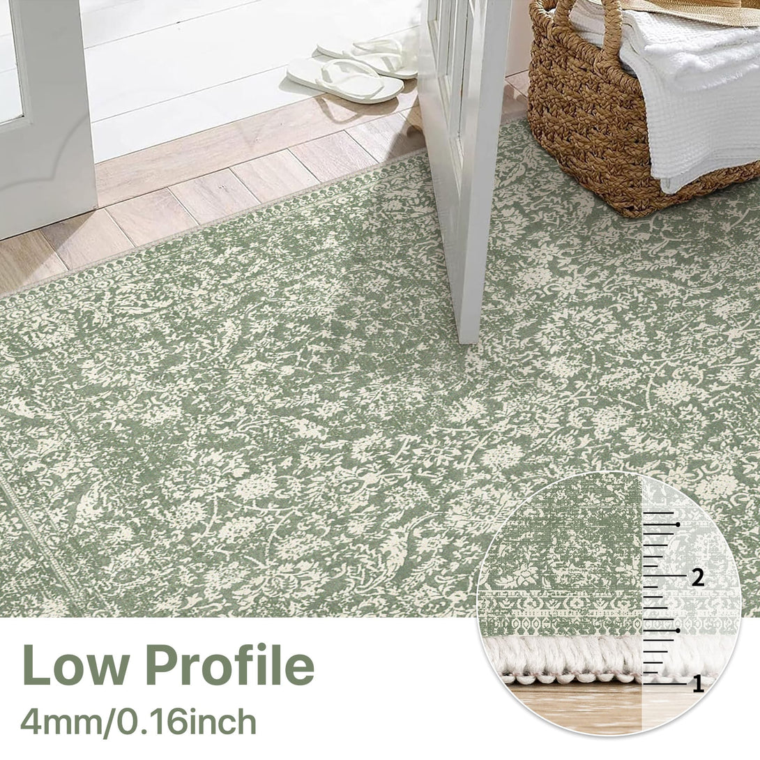 GENIMO Flourishing Floral Print Machine Washable Runner Rug,2'x6' - 