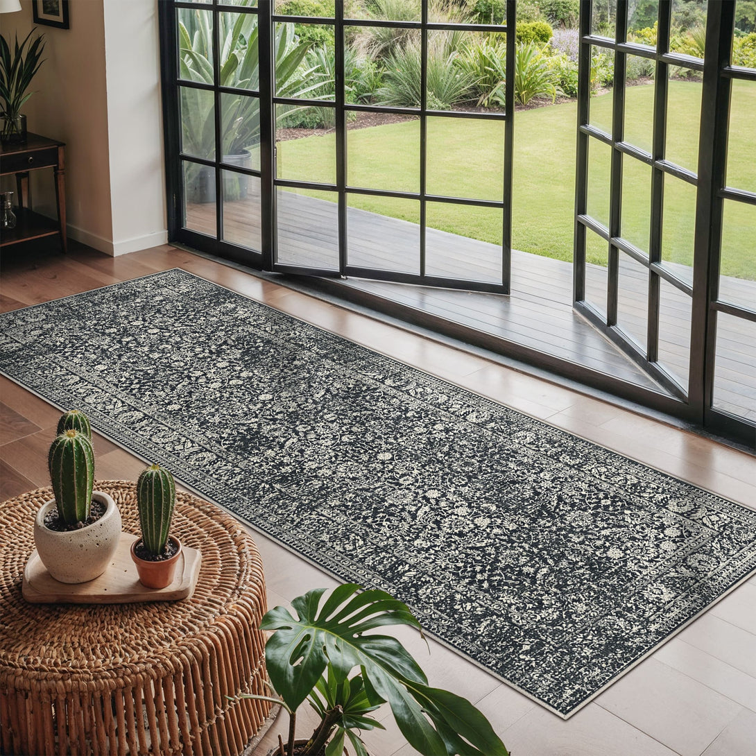 GENIMO Flourishing Floral Print Machine Washable Runner Rug,2'x6' - 