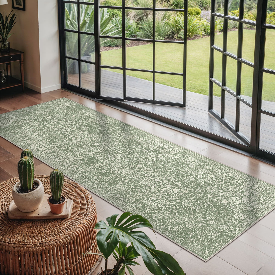 GENIMO Flourishing Floral Print Machine Washable Runner Rug,2'x6' - 