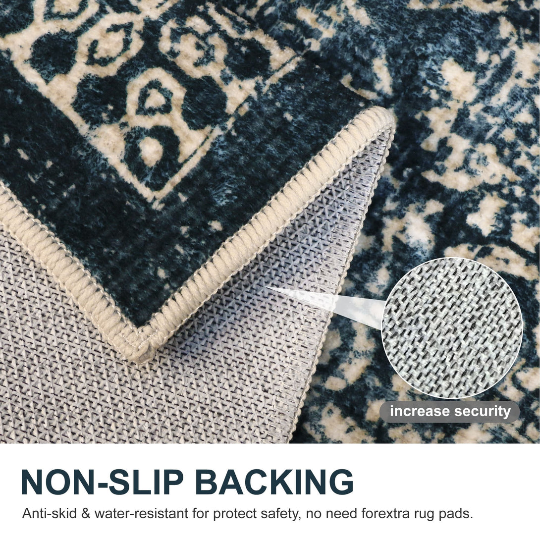 GENIMO Flourishing Floral Print Machine Washable Runner Rug,2'x6' - 