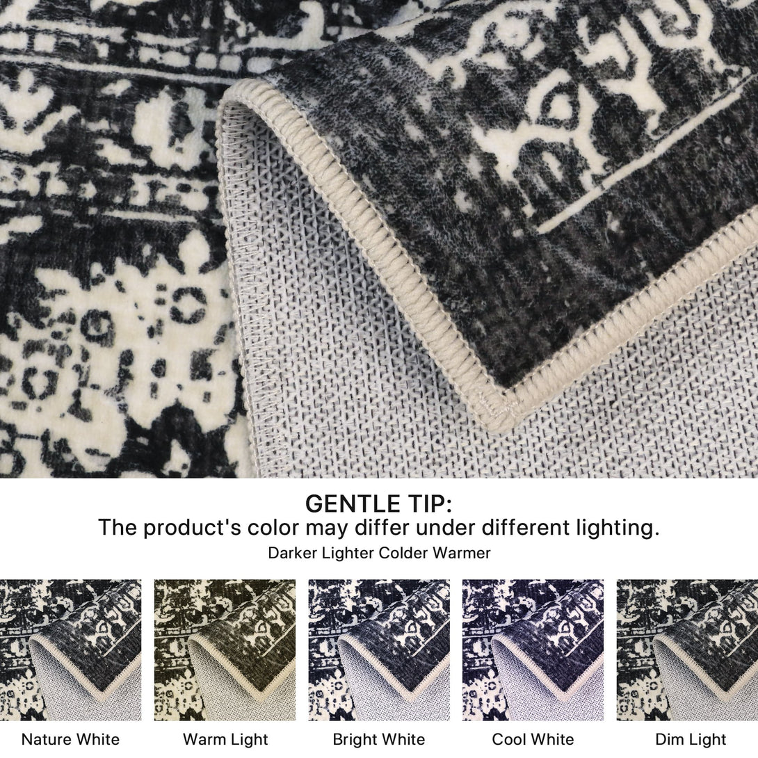 GENIMO Flourishing Floral Print Machine Washable Runner Rug,2'x6' - 