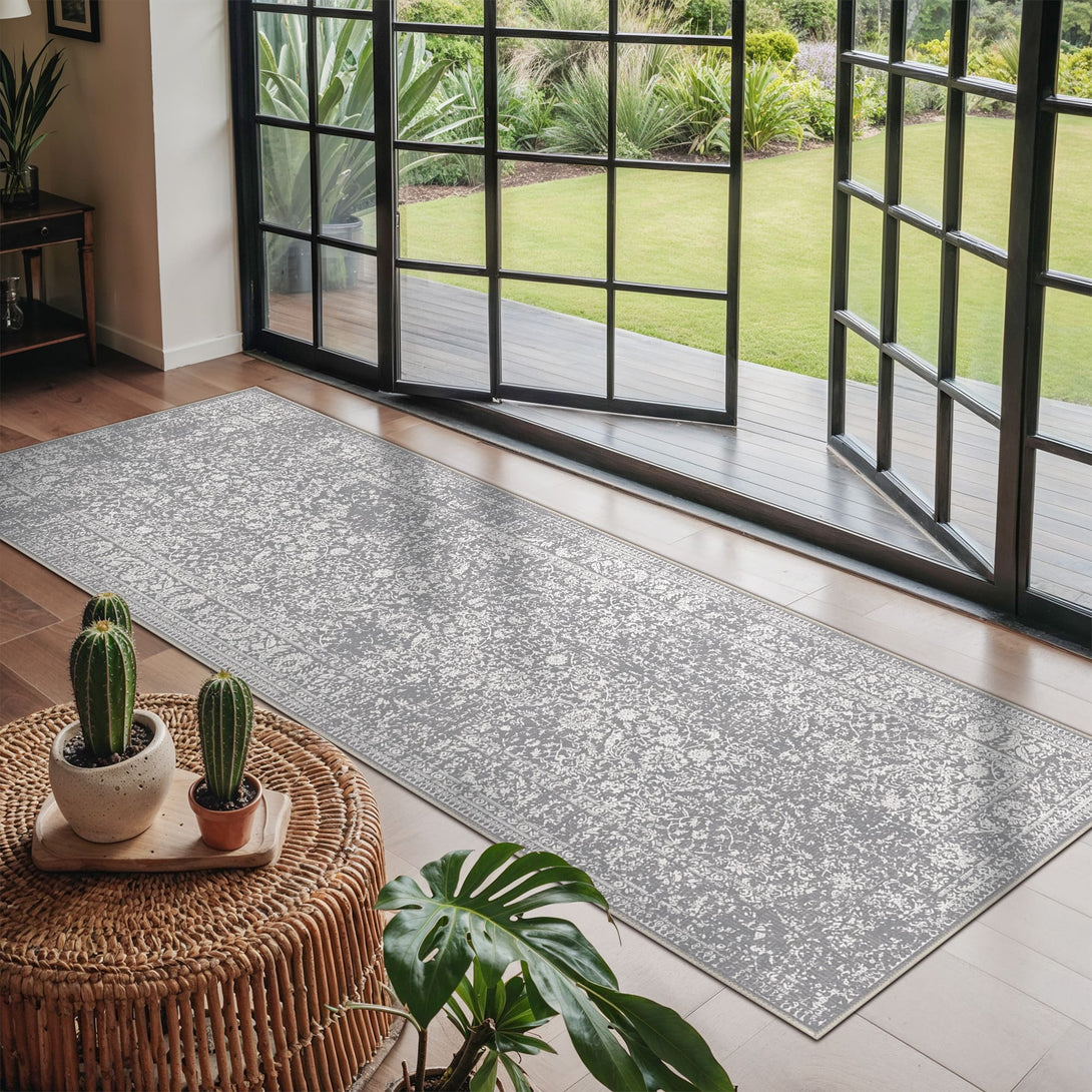 GENIMO Flourishing Floral Print Machine Washable Runner Rug,2'x6' - 