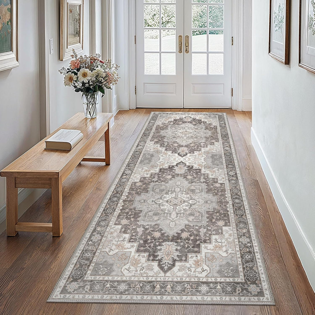 GENIMO Gorgeous Vintage Bohemian Print Machine Washable Runner Rug - 