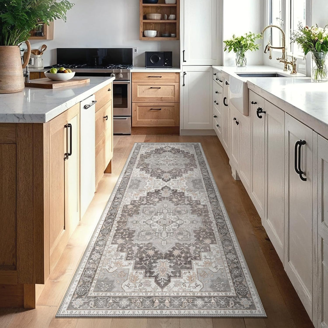 GENIMO Gorgeous Vintage Bohemian Print Machine Washable Runner Rug - 