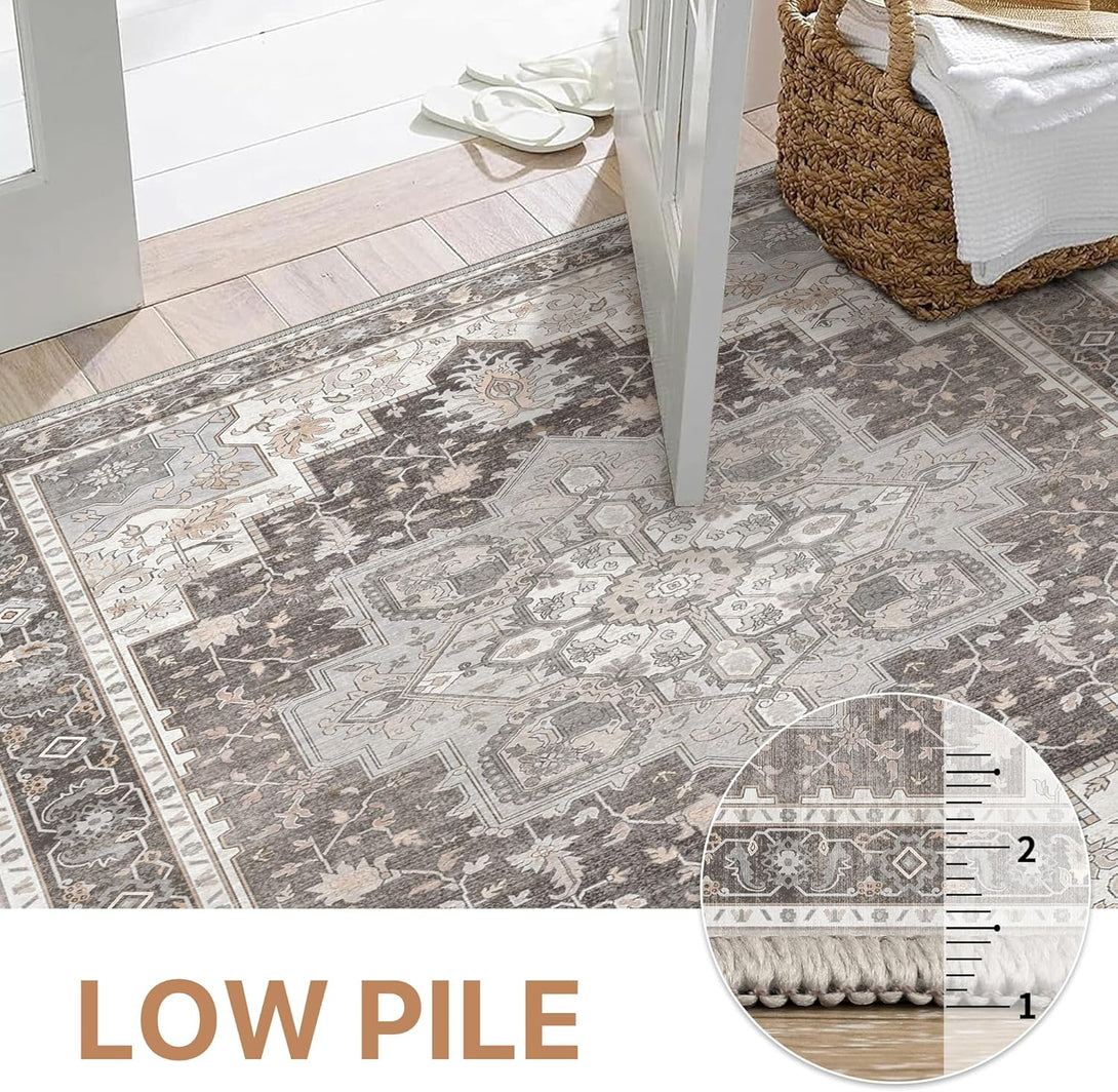 GENIMO Gorgeous Vintage Bohemian Print Machine Washable Runner Rug - 