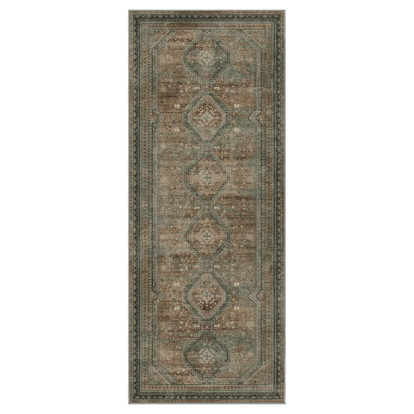 GENIMO Machine Washable Runner Rug Non Slip Carpet with Gripper Brown - 