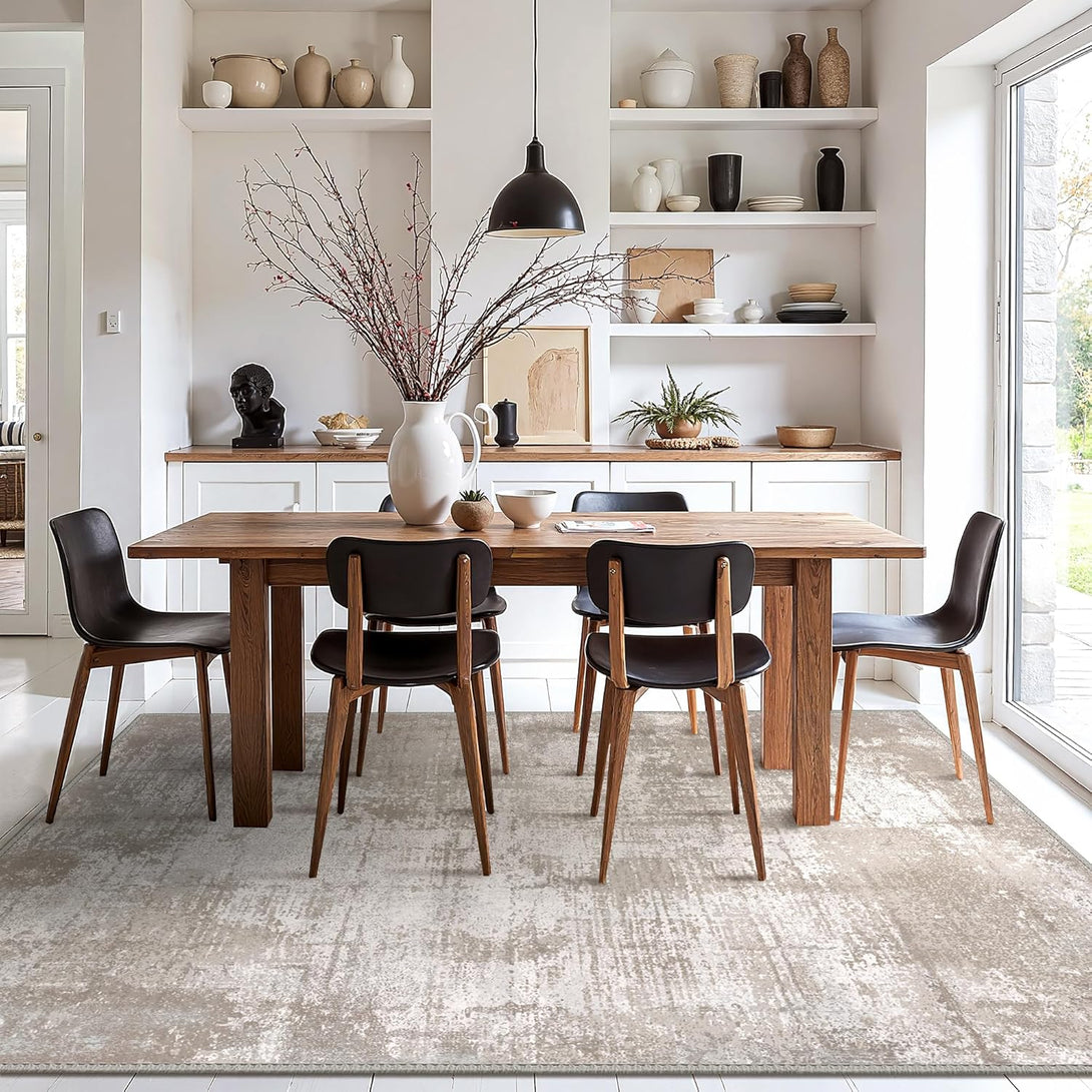 GENIMO Modern Abstract Geometric Stain Resistant Rug - 