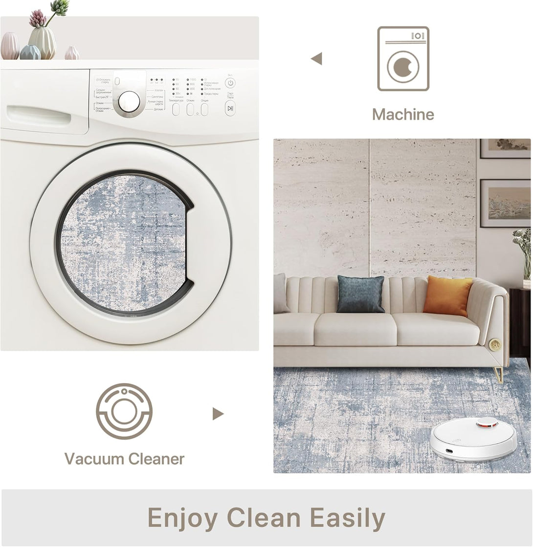 GENIMO Modern Abstract Geometric Stain Resistant Rug - 