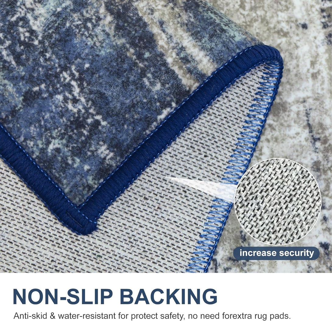 GENIMO Modern Abstract Painting Soft Pet Friendly Area Rug - LF8201 - BLUE - 3X5