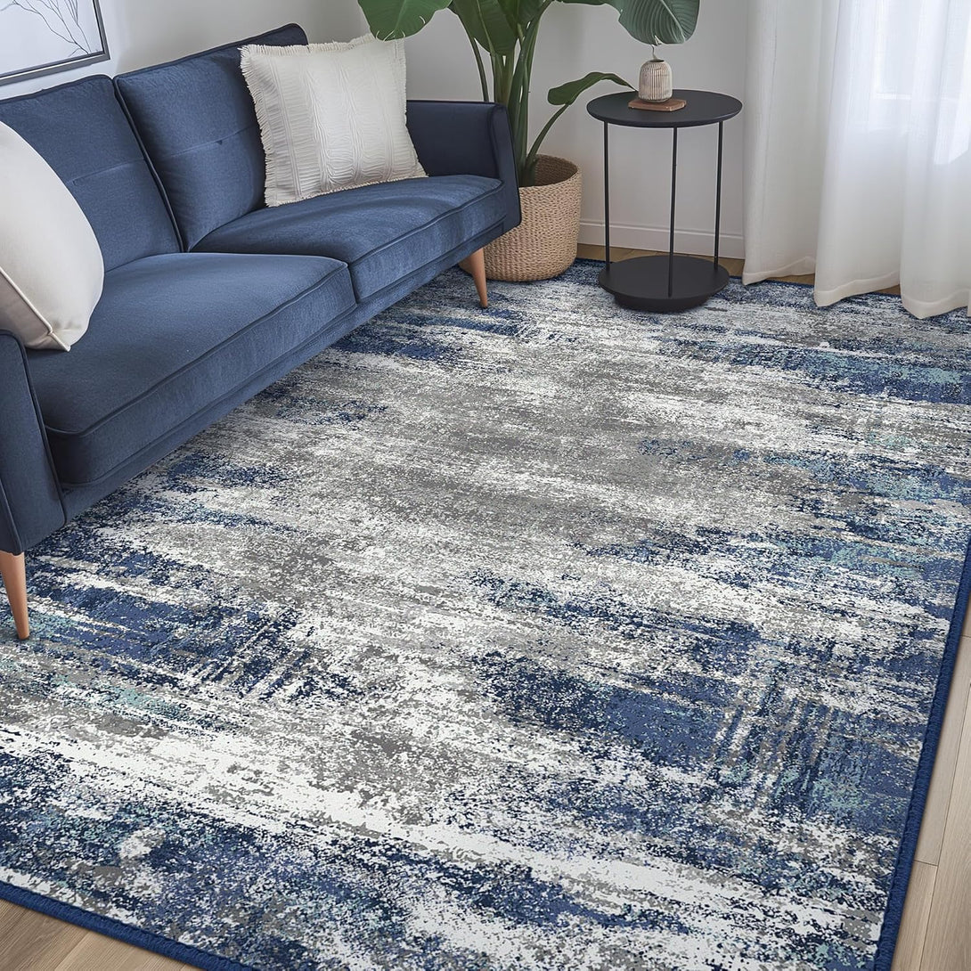 GENIMO Modern Abstract Painting Soft Pet Friendly Area Rug - LF8201 - BLUE - 3X5