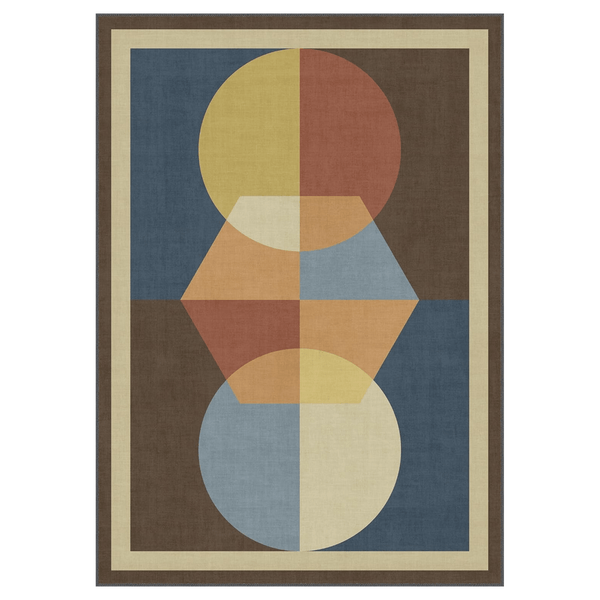 GENIMO Modern Geometric Aesthetic Patchwork Design Non - Slip Area Rug - LF9508 - CBU - 3X5