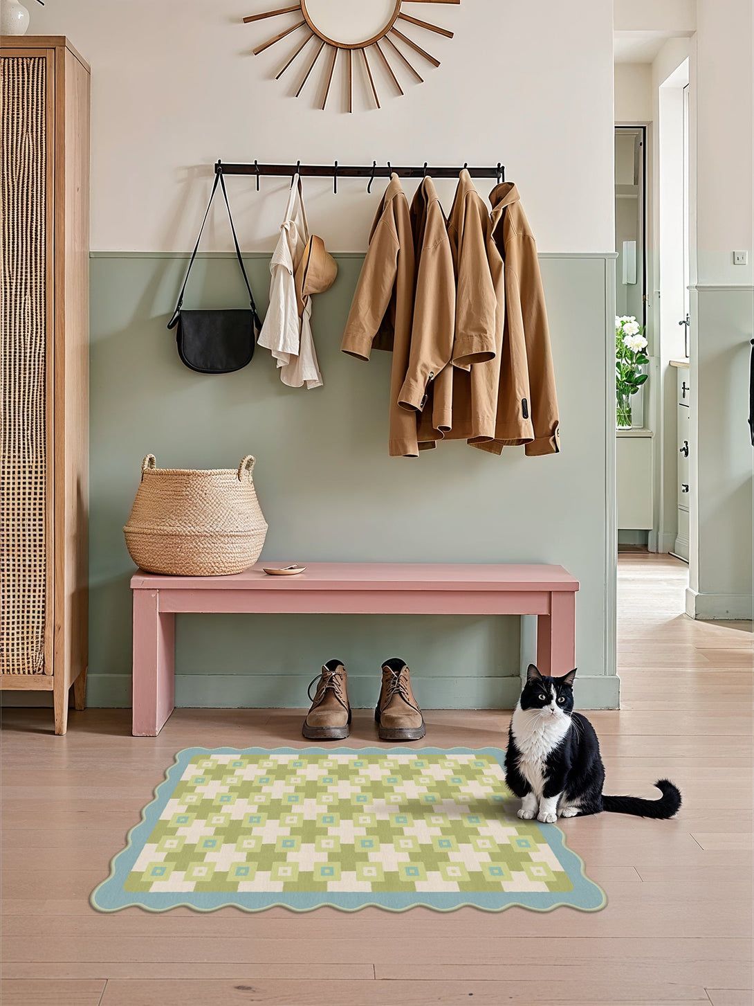 GENIMO Modern Geometric Decorative Irregular Area Rug - TZ3008 - BG - 2X3FT