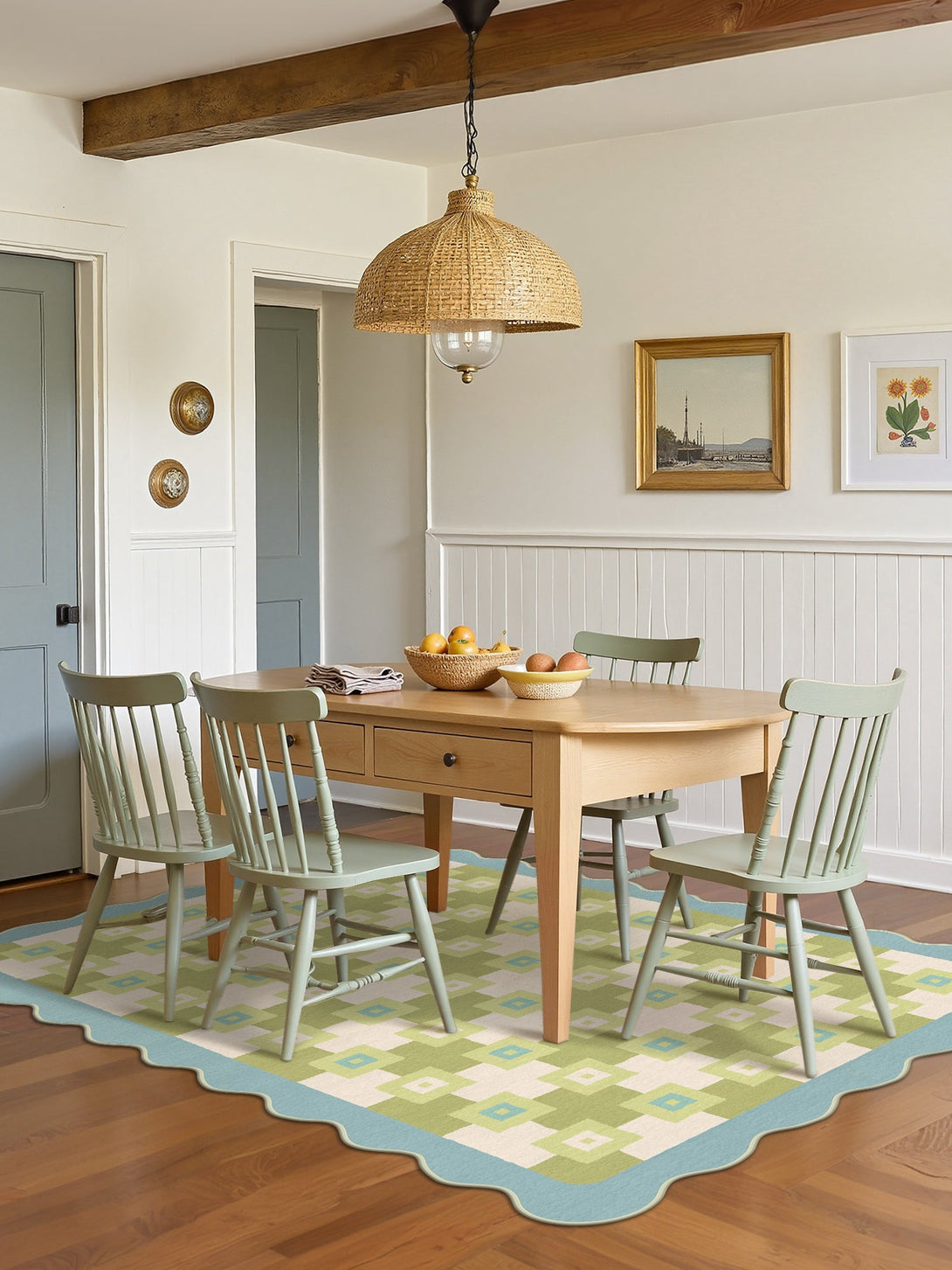 GENIMO Modern Geometric Decorative Irregular Area Rug - TZ3008 - BG - 2X3FT