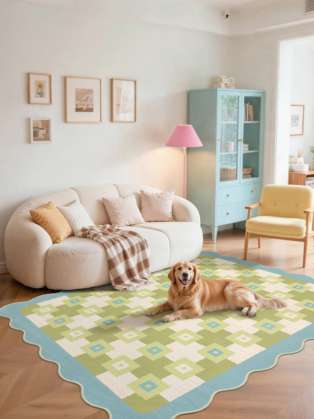 GENIMO Modern Geometric Decorative Irregular Area Rug - TZ3008 - BG - 2X3FT