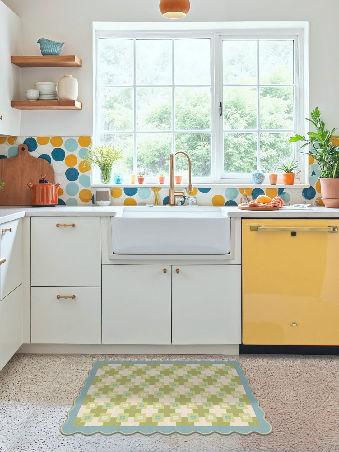 GENIMO Modern Geometric Decorative Irregular Area Rug - TZ3008 - BG - 2X3FT