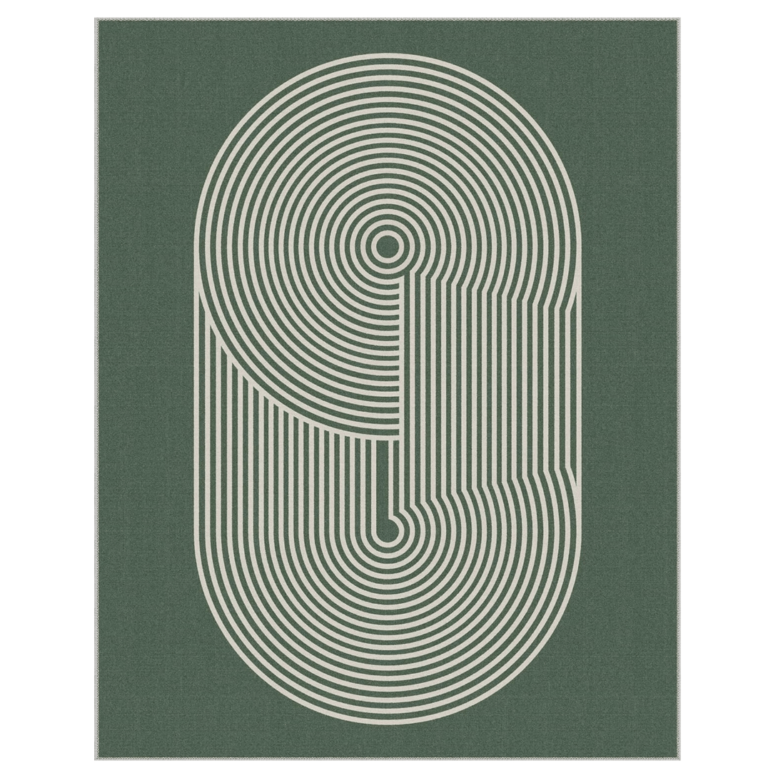 GENIMO Modern Minimalist Oval Line Printed Non - Slip Area Rug - 