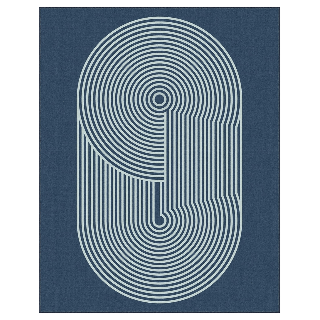 GENIMO Modern Minimalist Oval Line Printed Non - Slip Area Rug - 