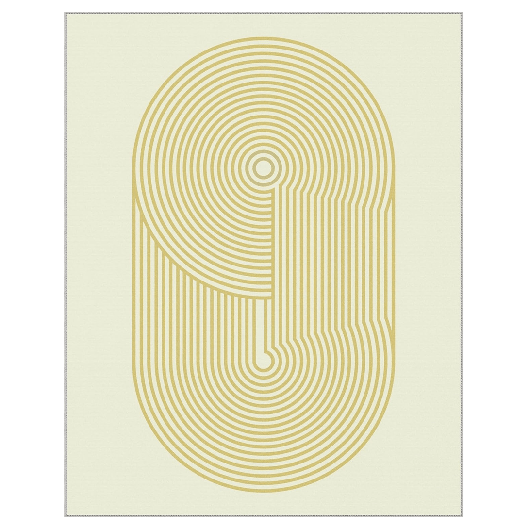 GENIMO Modern Minimalist Oval Line Printed Non - Slip Area Rug - 