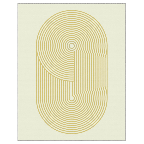 GENIMO Modern Minimalist Oval Line Printed Non - Slip Area Rug - 