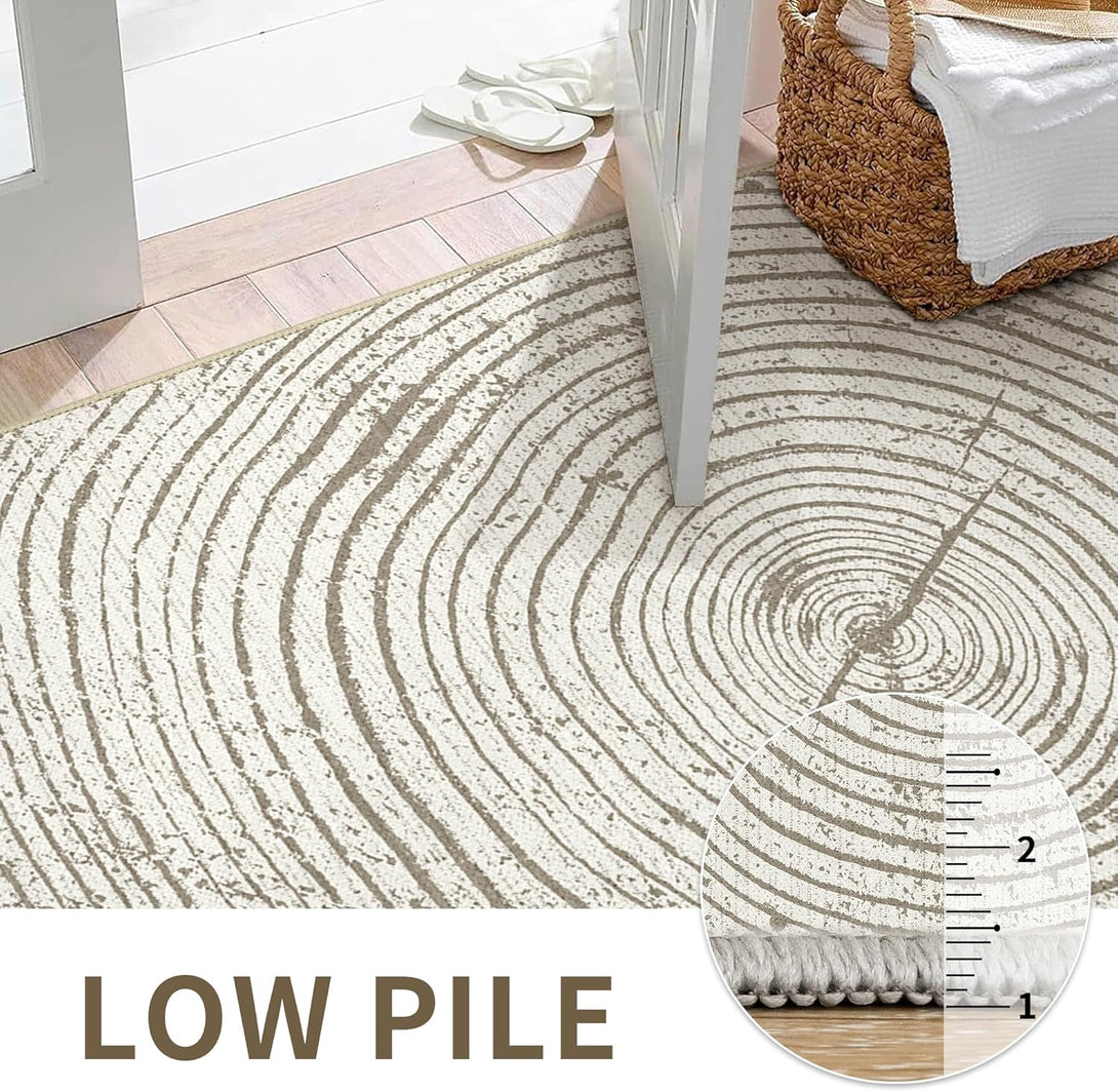 GENIMO Modern Minimalist Year Round Printed Non - Slip Area Rug - 