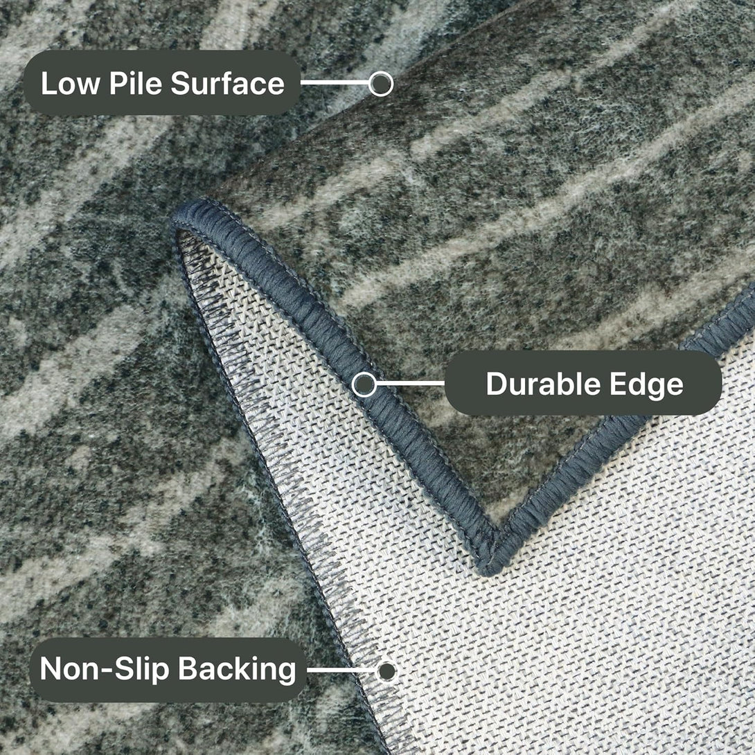 GENIMO Modern Minimalist Year Round Printed Non - Slip Area Rug - 