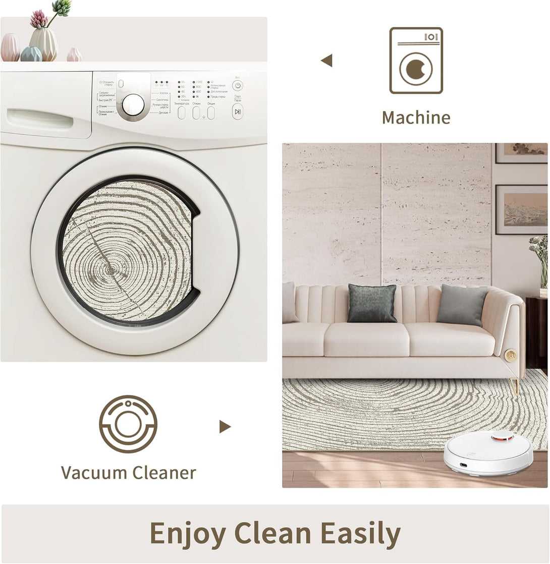 GENIMO Modern Minimalist Year Round Printed Non - Slip Area Rug - 