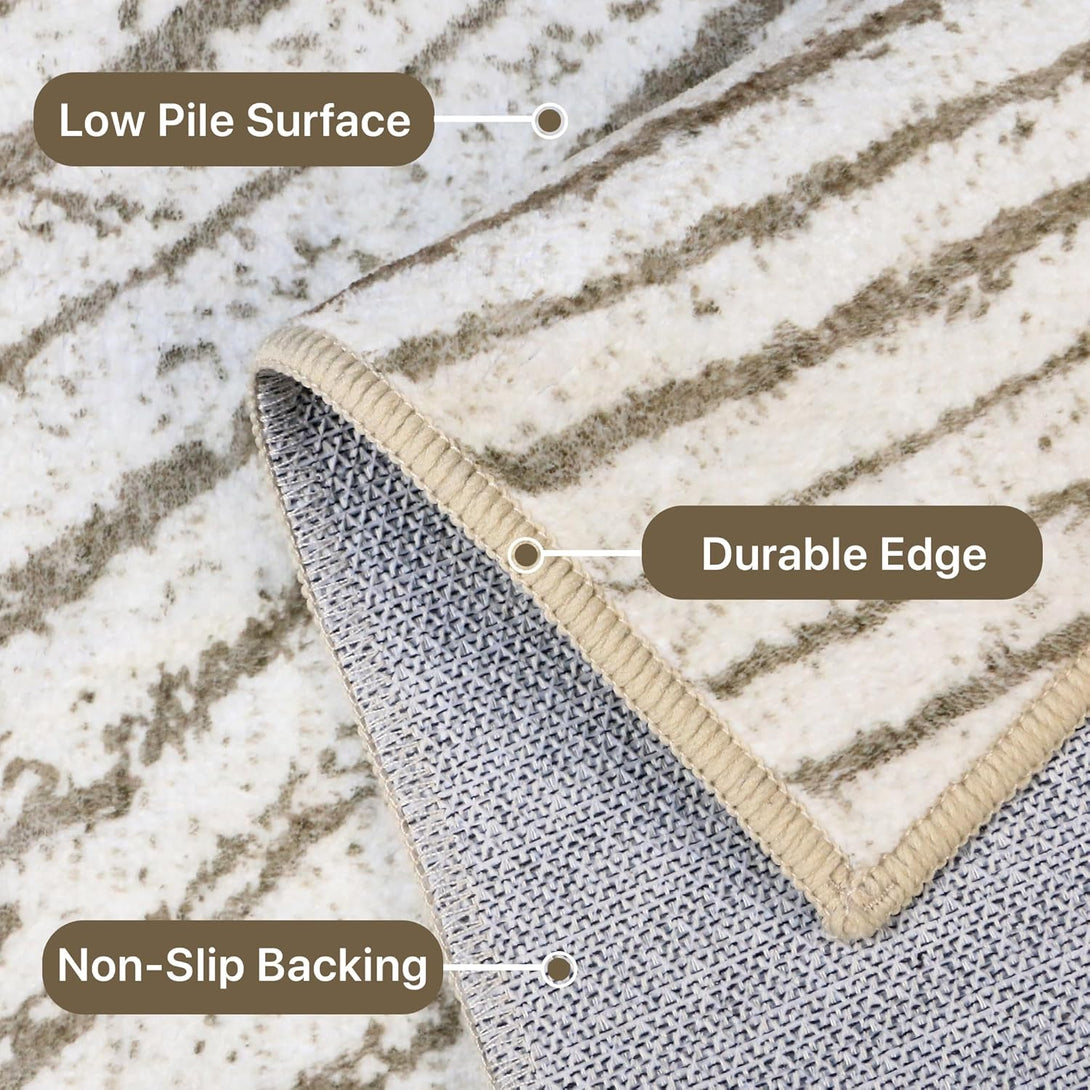 GENIMO Modern Minimalist Year Round Printed Non - Slip Area Rug - 