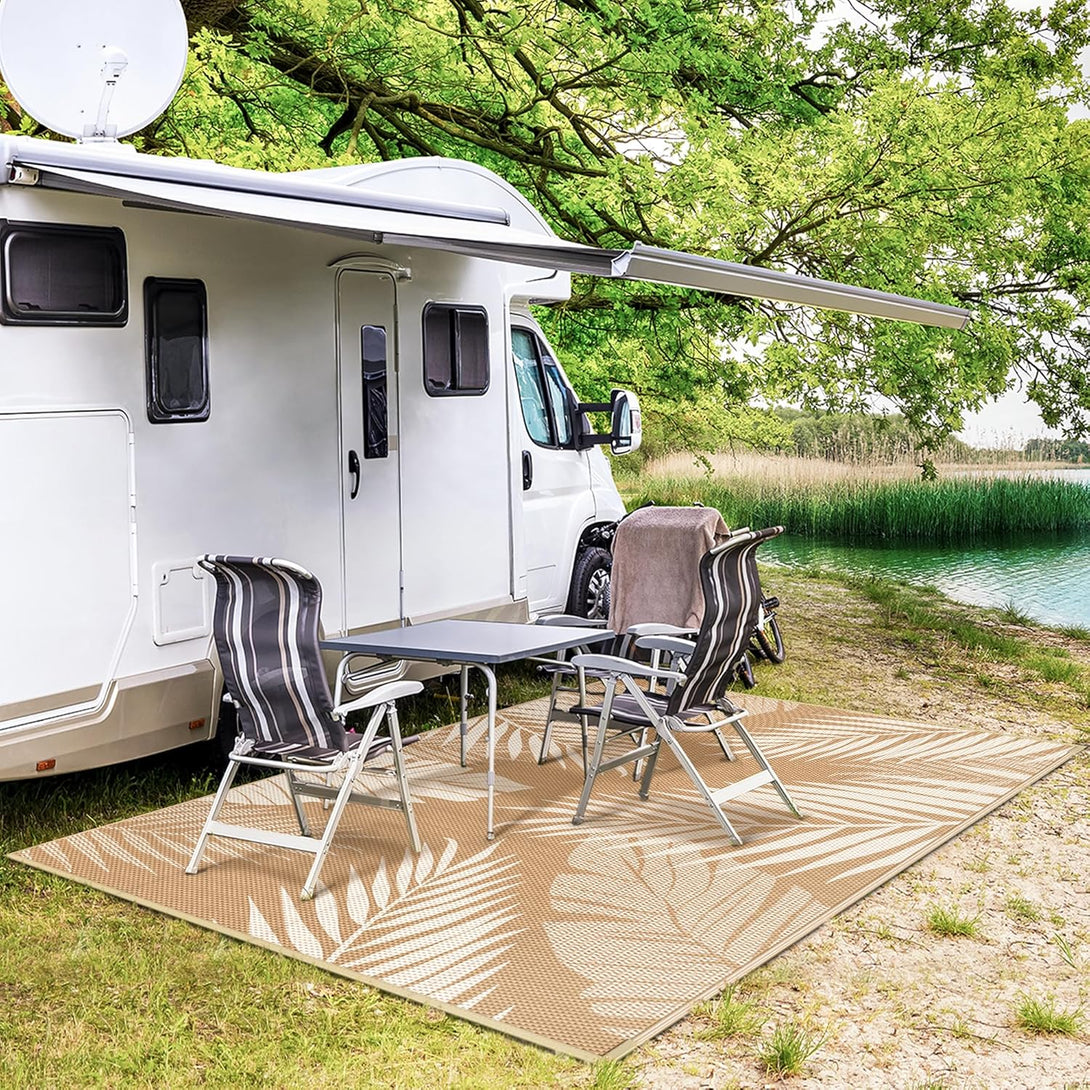 GENIMO Outdoor Rug Waterproof for Patios Clearance Brown - 