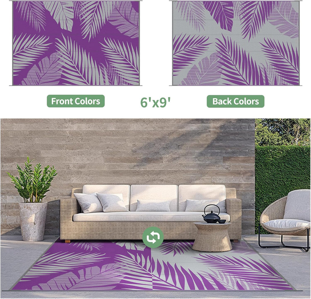 GENIMO Outdoor Rug Waterproof for Patios Clearance Multicolor - 