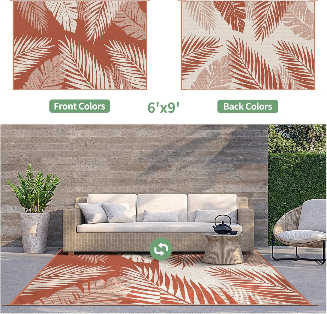 GENIMO Outdoor Rug Waterproof for Patios Clearance Multicolor - 