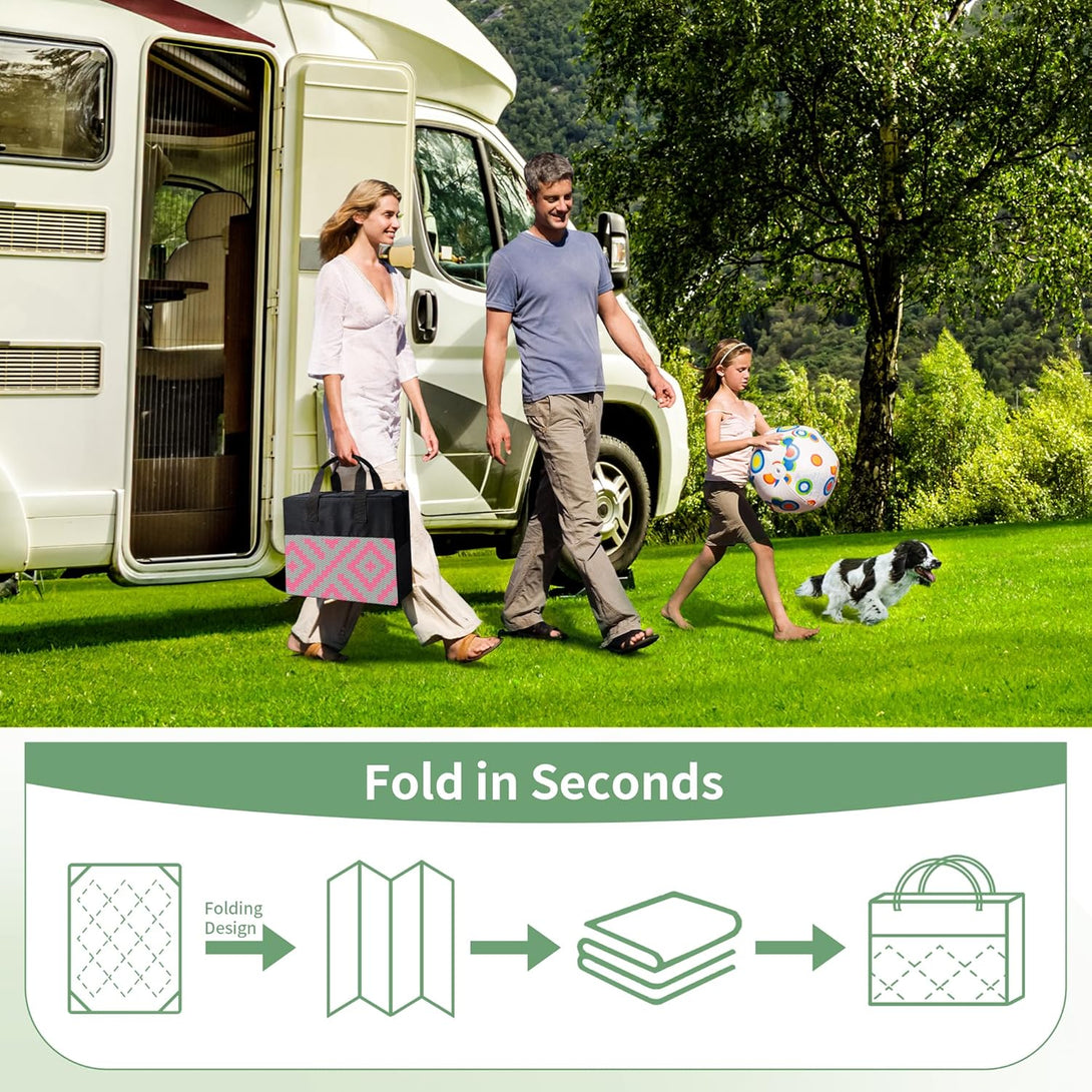 GENIMO Rhombic Printed Double Sided Waterproof Outdoor Rug - 