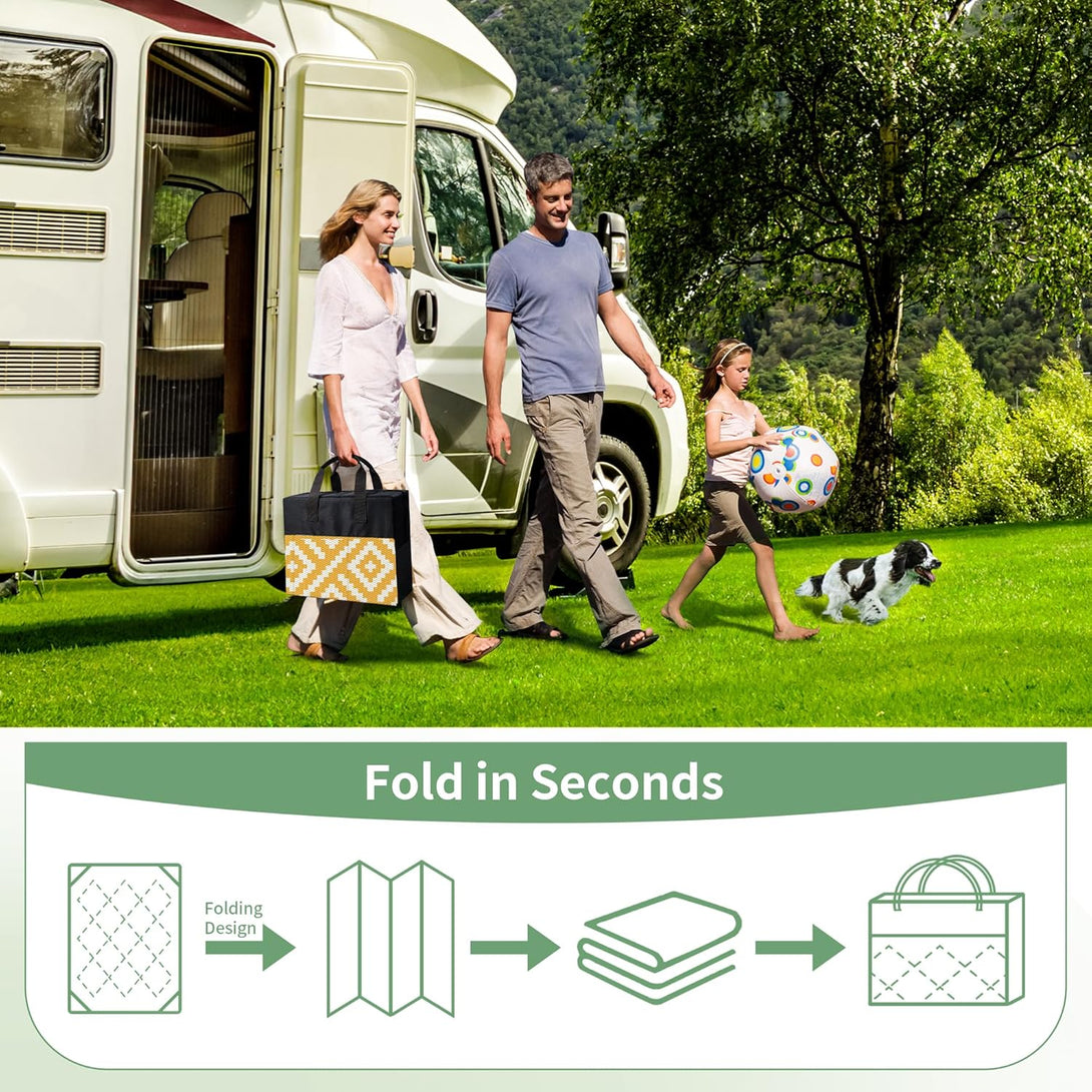 GENIMO Rhombic Printed Double Sided Waterproof Outdoor Rug - 