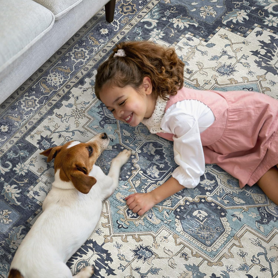 GENIMO Runner Rug Machine Washable Vintage Bohemian Print - 