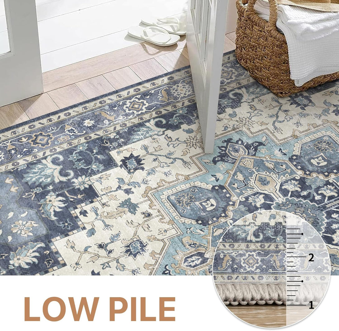 GENIMO Runner Rug Machine Washable Vintage Bohemian Print - 