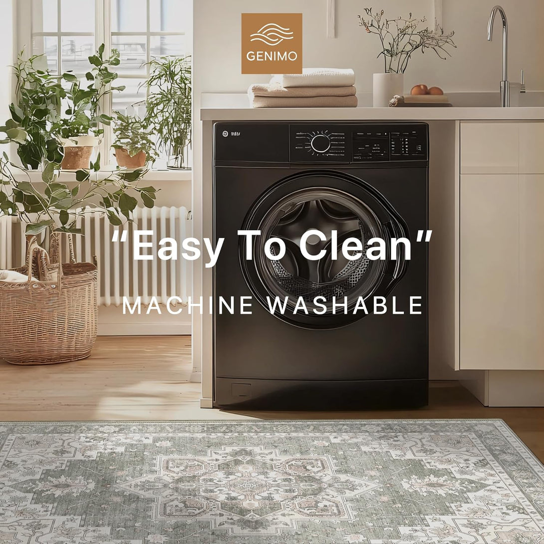 GENIMO Runner Rug Machine Washable Vintage Bohemian Print - 