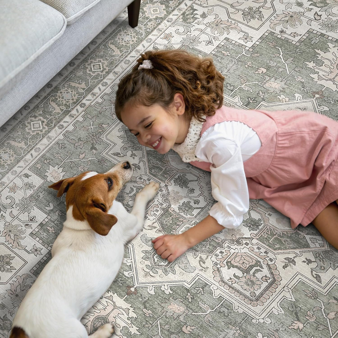 GENIMO Runner Rug Machine Washable Vintage Bohemian Print - 