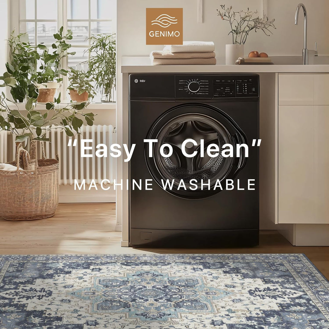 GENIMO Runner Rug Machine Washable Vintage Bohemian Print - 