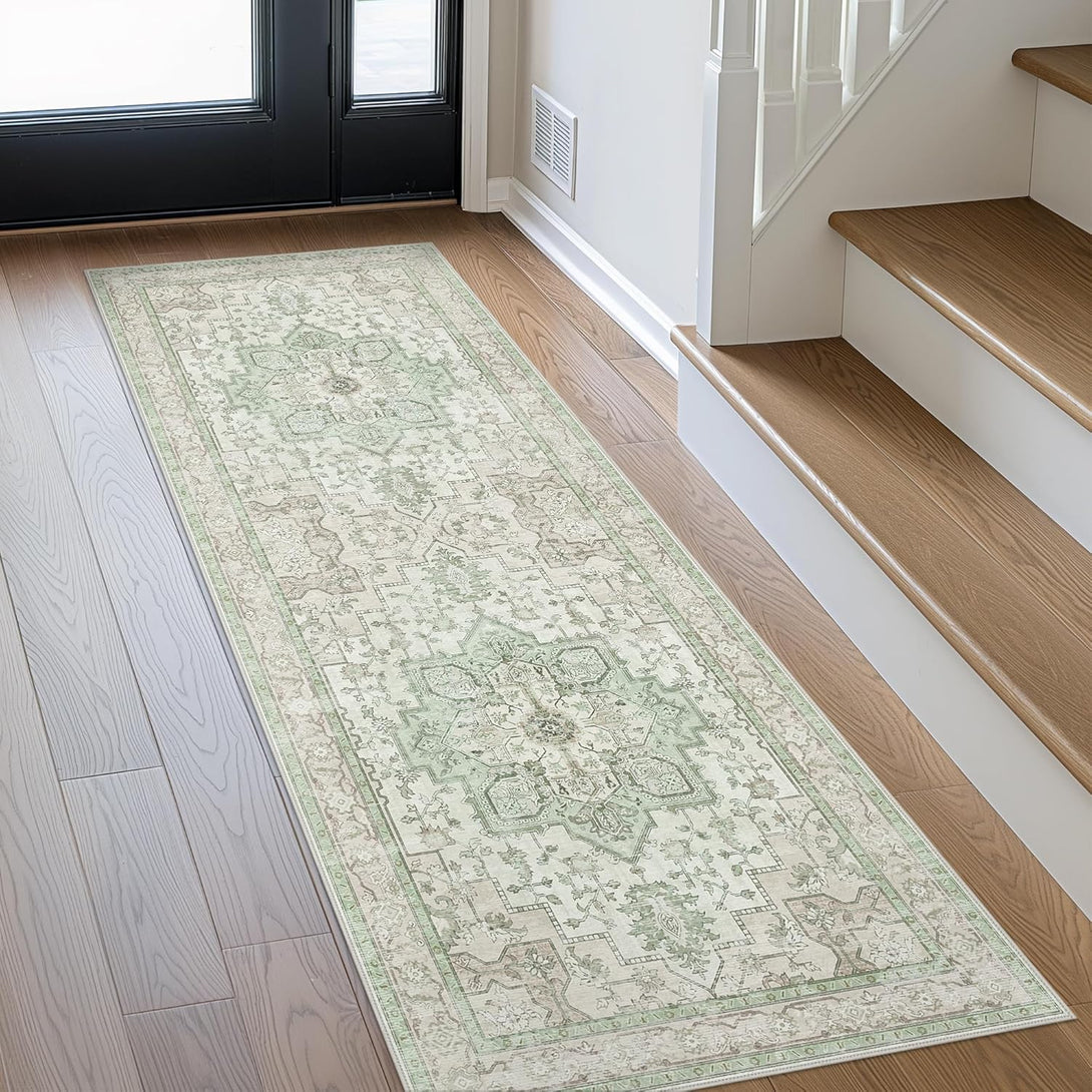 GENIMO Runner Rug Machine Washable Vintage Bohemian Print - 