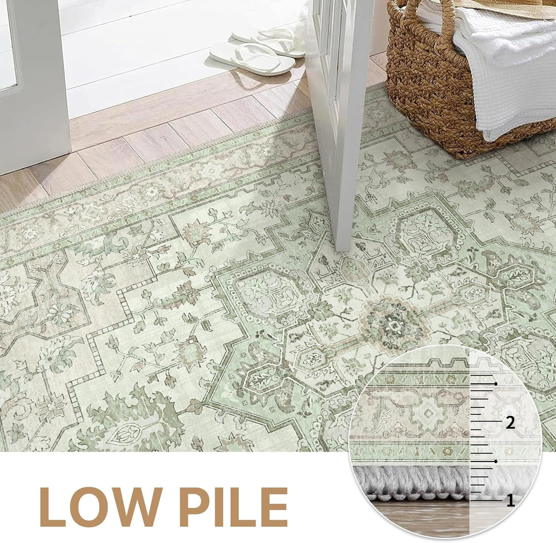 GENIMO Runner Rug Machine Washable Vintage Bohemian Print - 