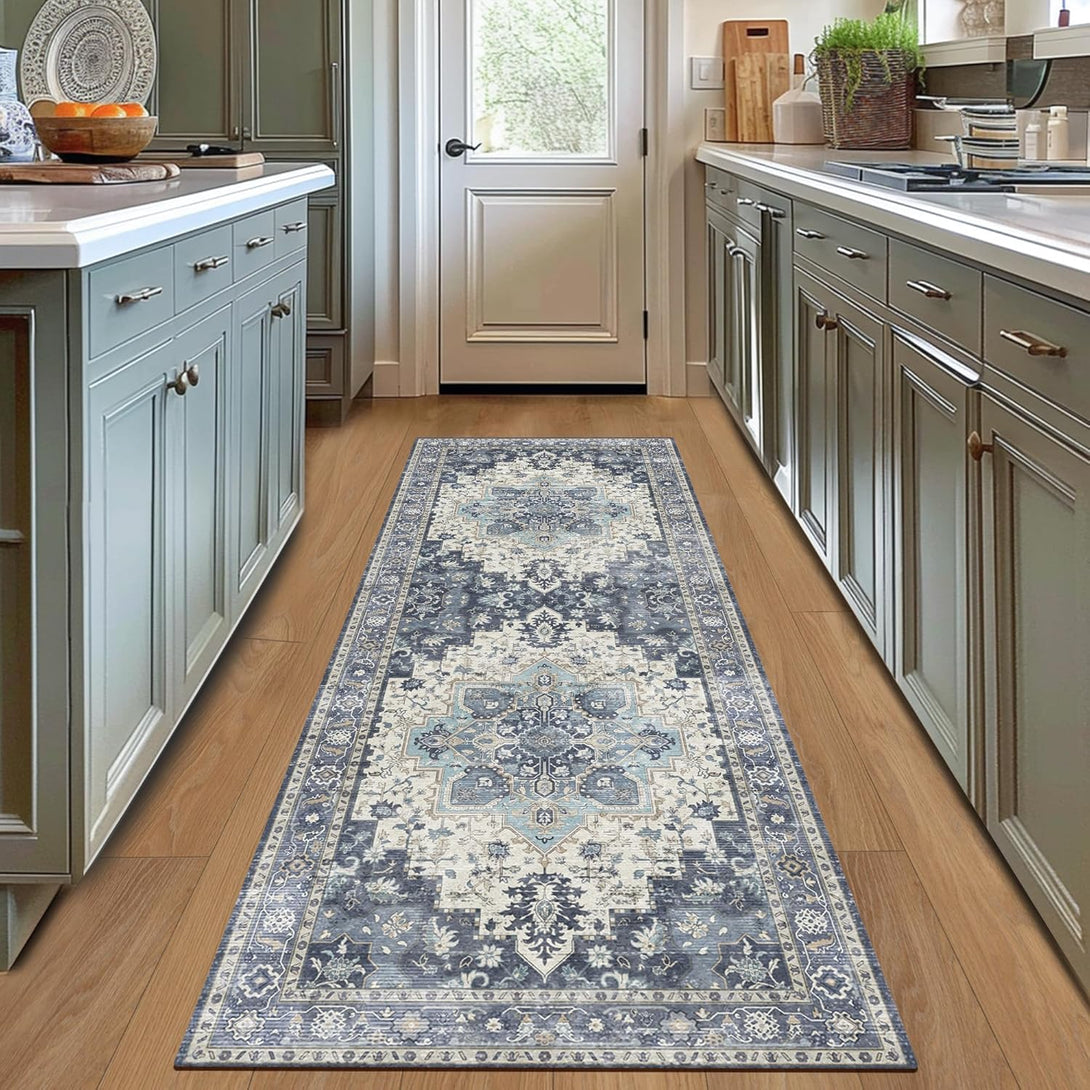 GENIMO Runner Rug Machine Washable Vintage Bohemian Print - 