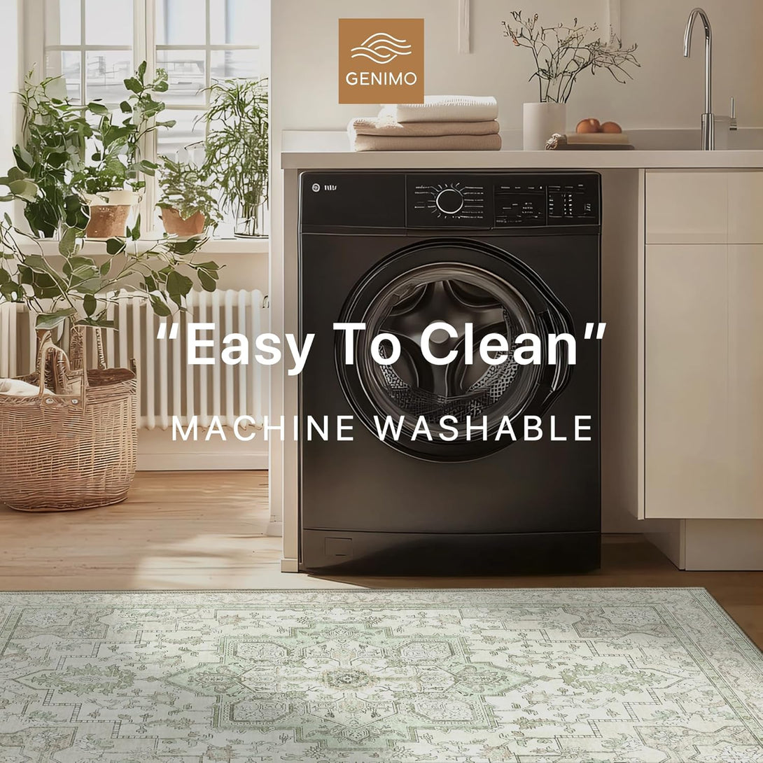 GENIMO Runner Rug Machine Washable Vintage Bohemian Print - 