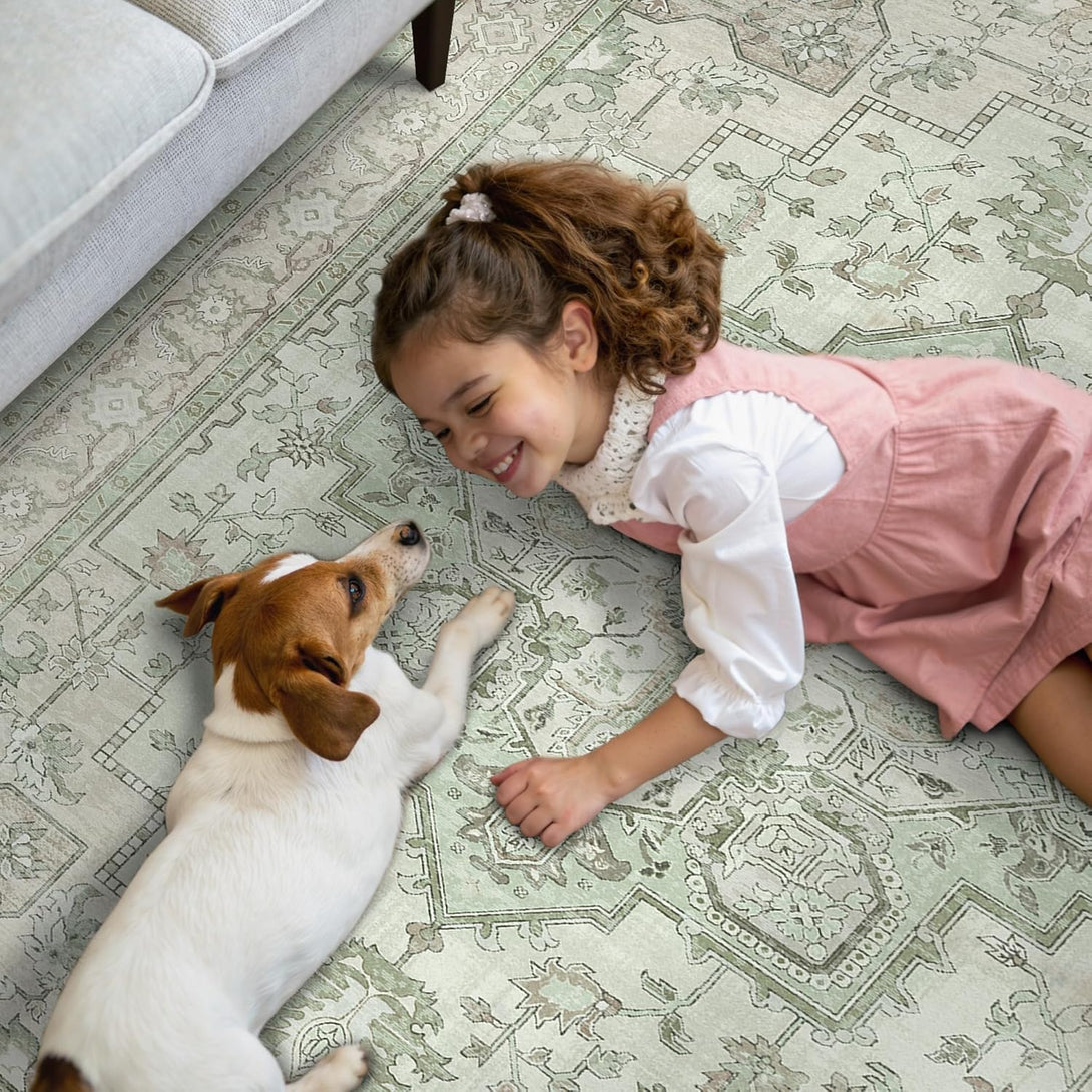 GENIMO Runner Rug Machine Washable Vintage Bohemian Print - 