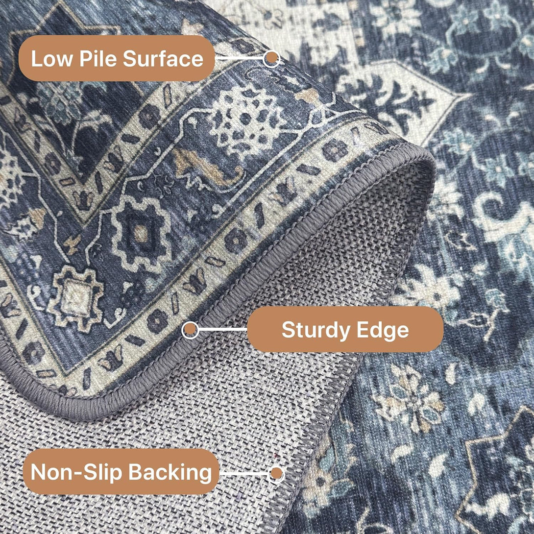 GENIMO Runner Rug Machine Washable Vintage Bohemian Print - 