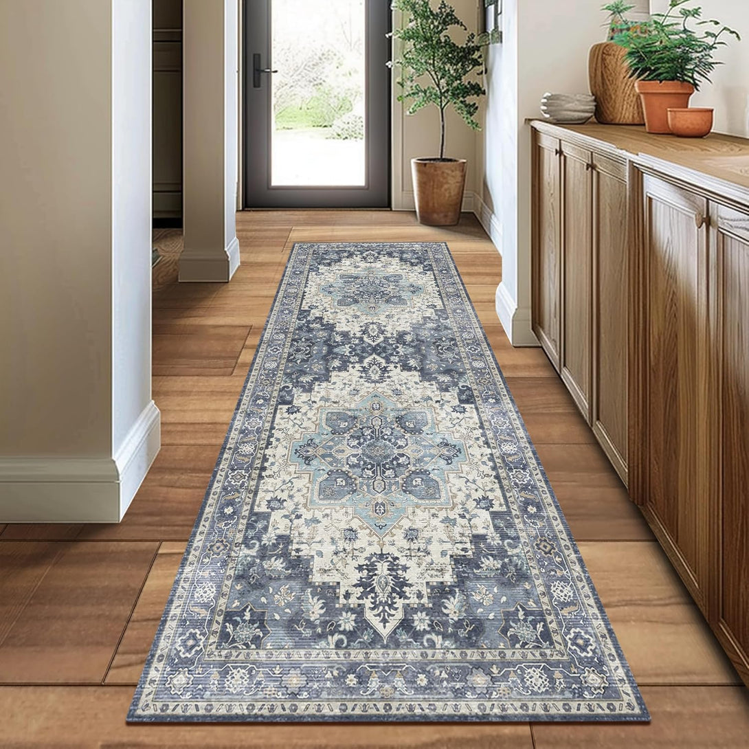 GENIMO Runner Rug Machine Washable Vintage Bohemian Print - 