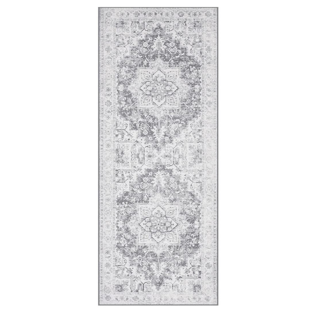 GENIMO Runner Rug Non Slip Rug, Machine Washable Low Pile Rugs - AR1002 - Gray - 2x5